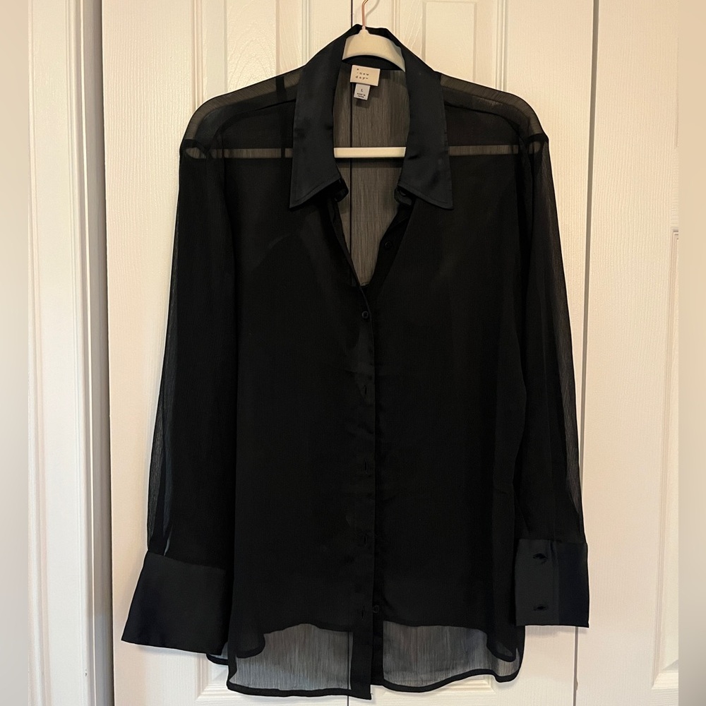 Sheer button up blouse